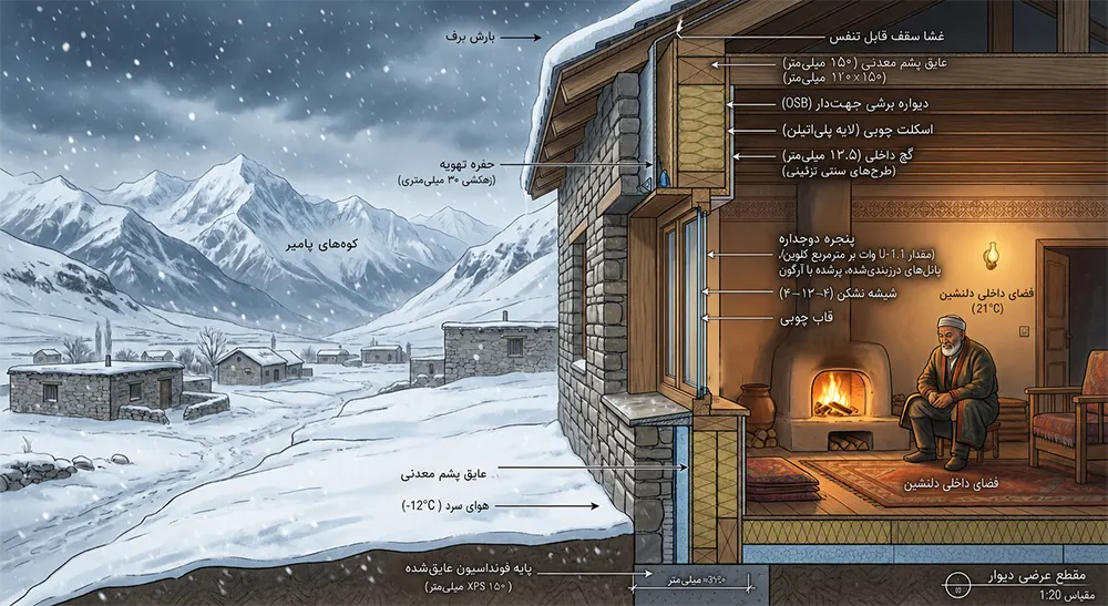 دیوار خانه ای در پامیر